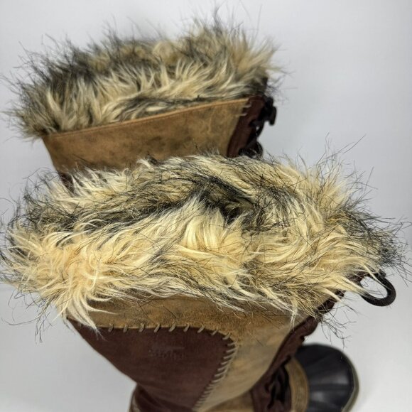 Sorel Cate the Great Brown Waterproof Leather  Winter Duck Boots Size 8 - Picture 7 of 16